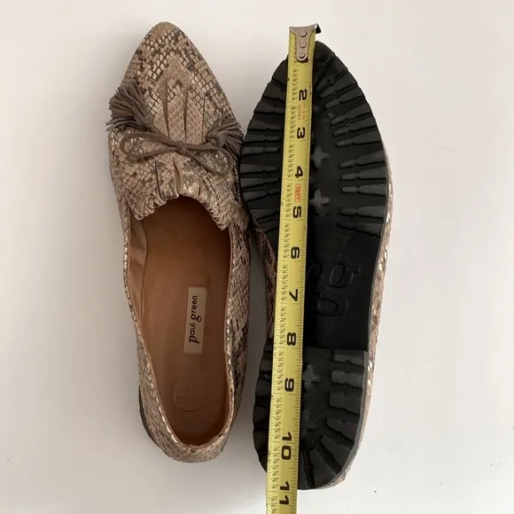 Paul Green Snakeskin Print Leather Loafers Supper Soft Preppy Academia Chic US 9