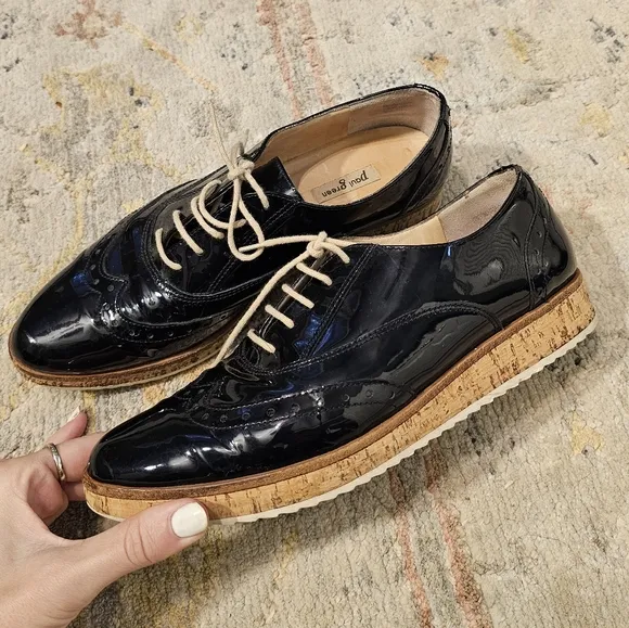 Paul Green Wing Tip Black Brogue Loafers