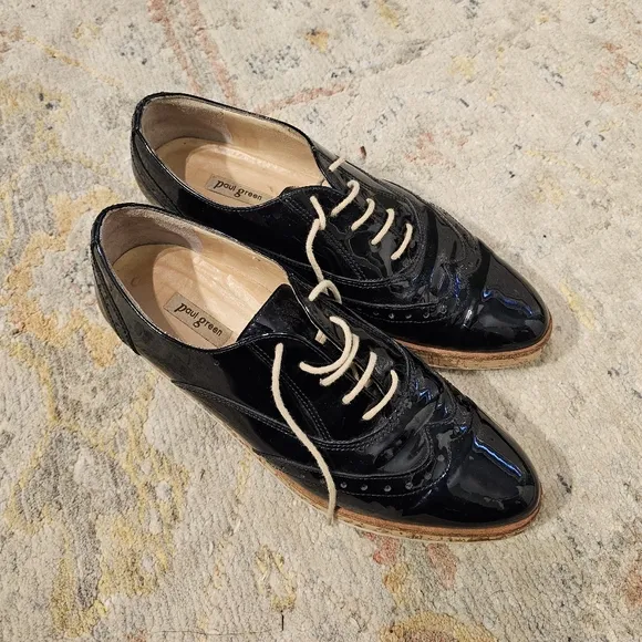 Paul Green Wing Tip Black Brogue Loafers