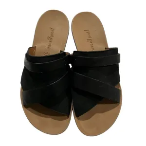 Paul Green Women’s 6 EU 36 Bayside Black Leather Slides Flat Sandals S10