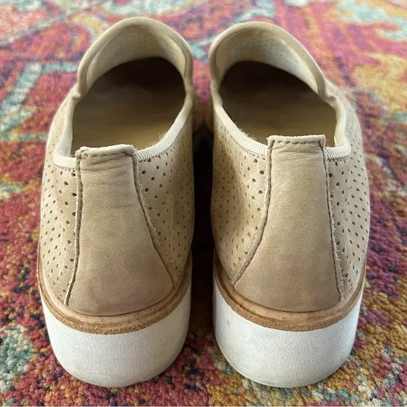 Paul Green | Women’s tan Cailey Perforated Platform Loafers, nubuck suede sz 6.5