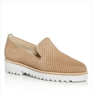 Paul Green | Women’s tan Cailey Perforated Platform Loafers, nubuck suede sz 6.5