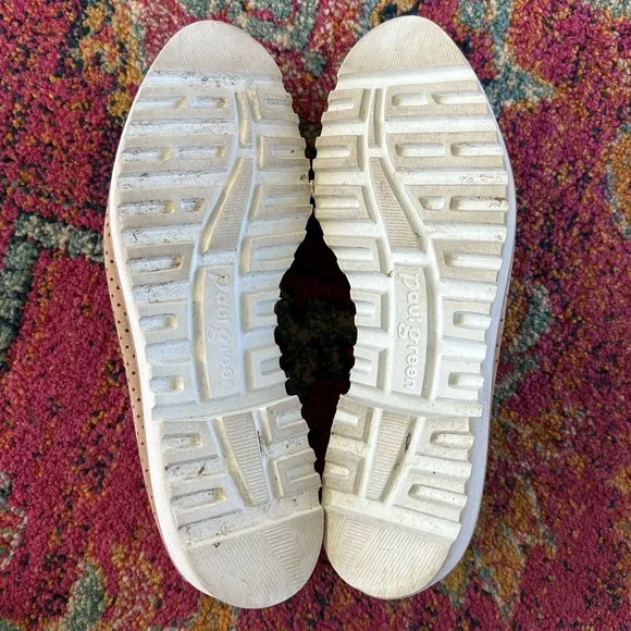 Paul Green | Women’s tan Cailey Perforated Platform Loafers, nubuck suede sz 6.5