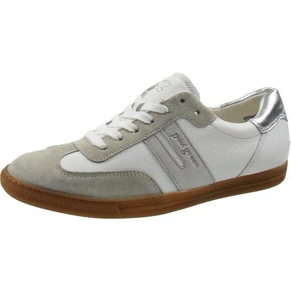Paul Green Womens TILLY SNEAKER White Leather Casual And Fashion Sneakers NWOB