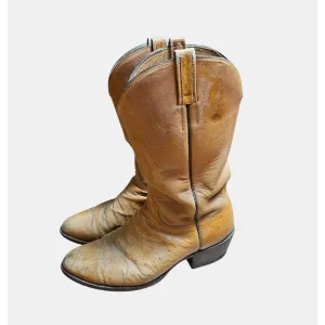 Paul Wheeler Boot Co. Custom Made Leather Western Boots Mens 10 D Brown Cowboy