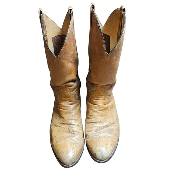 Paul Wheeler Boot Co. Custom Made Leather Western Boots Mens 10 D Brown Cowboy