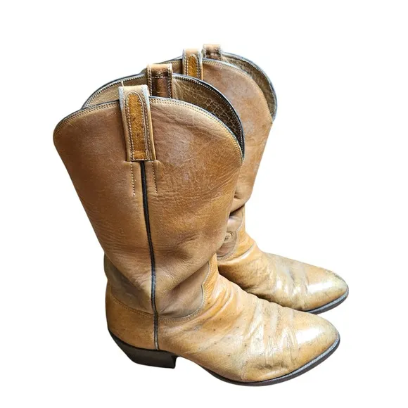 Paul Wheeler Boot Co. Custom Made Leather Western Boots Mens 10 D Brown Cowboy
