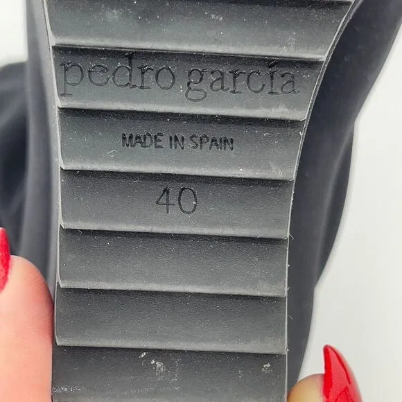 Pedro García Urbana Black Suede Wedge Booties EU40 10 Platform Sole Gothic Punk