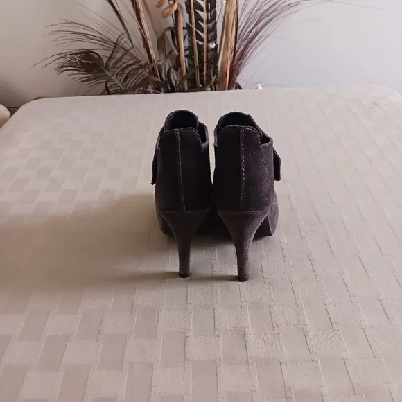 Pedro Garcia Suede Peep Toe Heeled Ankle Boots