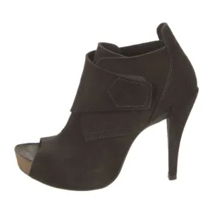 Pedro Garcia Suede Peep Toe Heeled Ankle Boots