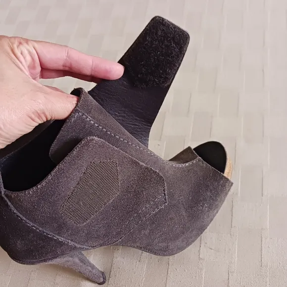 Pedro Garcia Suede Peep Toe Heeled Ankle Boots