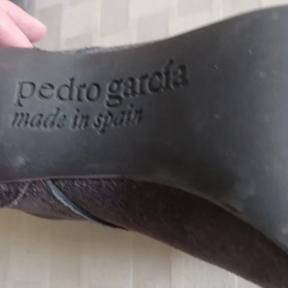 Pedro Garcia Suede Peep Toe Heeled Ankle Boots