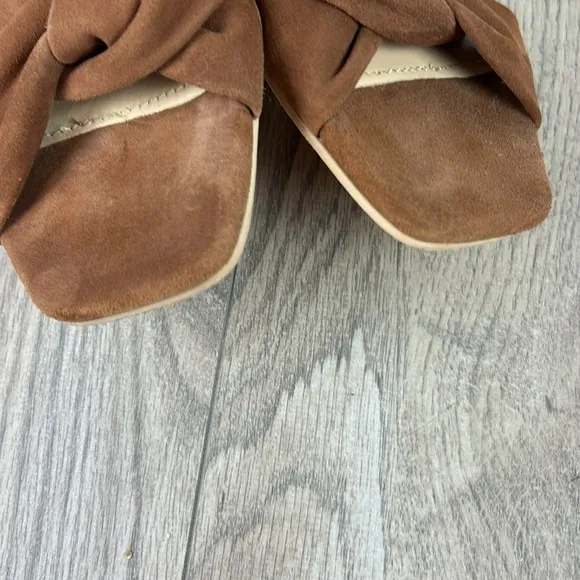 Perfect JEFFREY CAMPBELL Cognac Suede Slide Flat Sandals 10