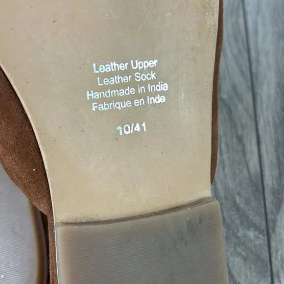 Perfect JEFFREY CAMPBELL Cognac Suede Slide Flat Sandals 10
