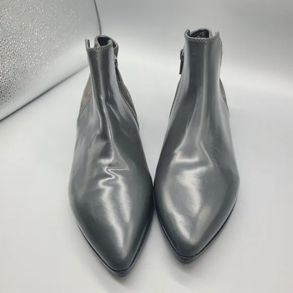 Perla Formentini Women’s Giulia Ankle Boots Booties Gray Italy Size 38 US 6.5