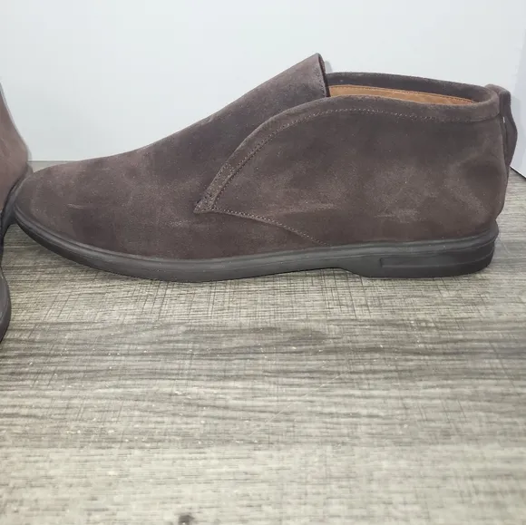 Peter Millar Crafted Slip-On Chukka Suede Leather Boots Espresso ME0XF07 SZ 11.5