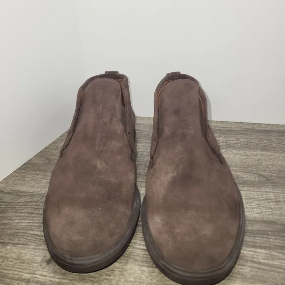 Peter Millar Crafted Slip-On Chukka Suede Leather Boots Espresso ME0XF07 SZ 11.5