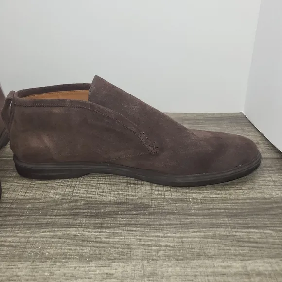 Peter Millar Crafted Slip-On Chukka Suede Leather Boots Espresso ME0XF07 SZ 11.5