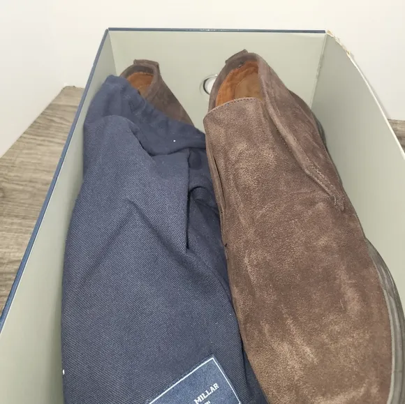 Peter Millar Crafted Slip-On Chukka Suede Leather Boots Espresso ME0XF07 SZ 11.5