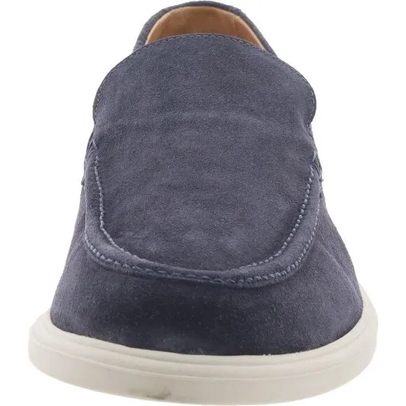 Peter Millar Mens Navy Solid Leather Loafers New
