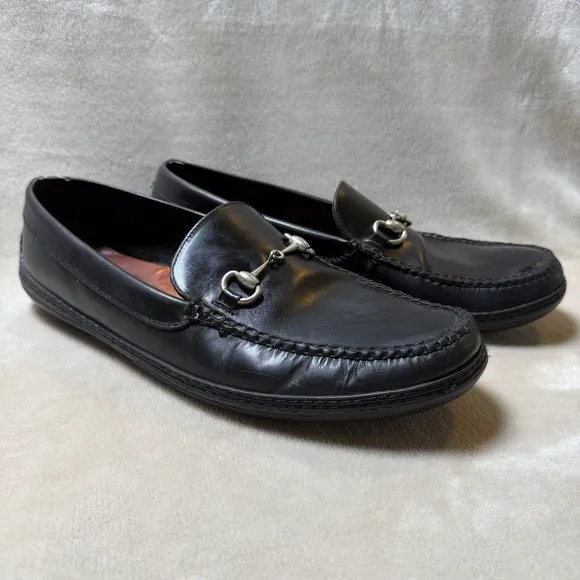 Peter Millar Shoes Mens 11 M Black Leather Horse Bit Loafers Slip On