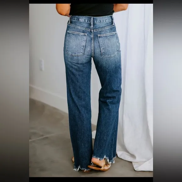 Petra Distressed Jeans High Rise Medium Wash Womens Size 13