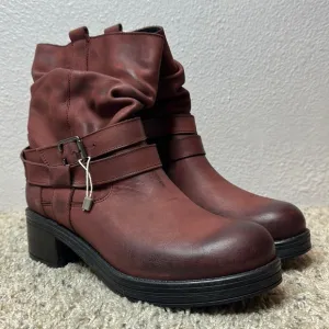 PIERRE DARRE Maroon Leather Boots