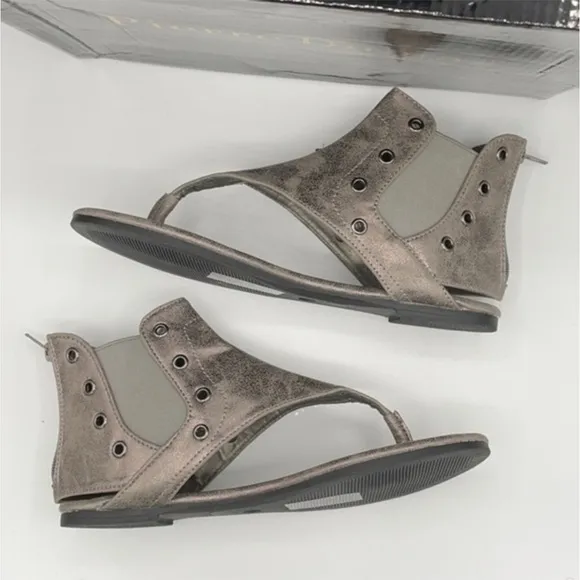 PIERRE DUMAS Bronze Adele 2 ankle sandals