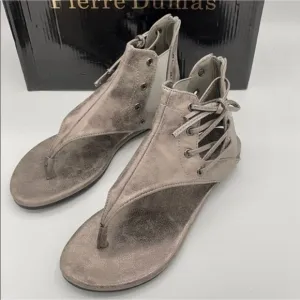 PIERRE DUMAS Bronze Adele 2 ankle sandals