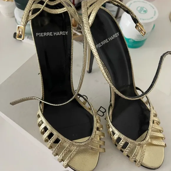 Pierre Hardy Gold High Heeled Sandals