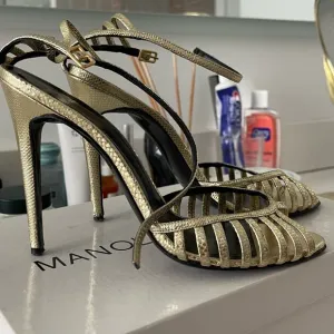 Pierre Hardy Gold High Heeled Sandals