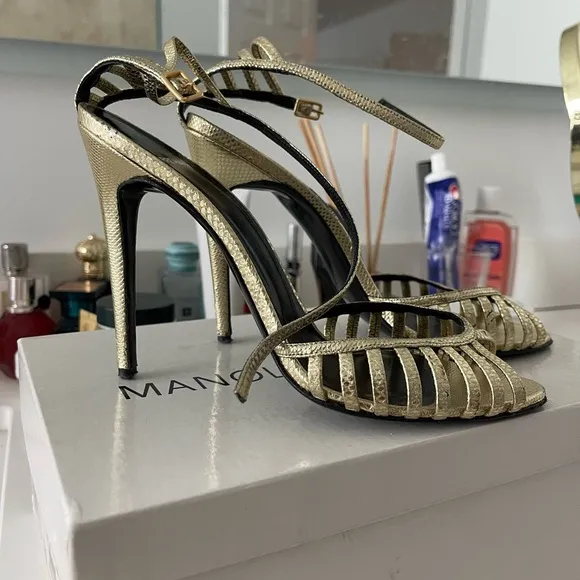 Pierre Hardy Gold High Heeled Sandals