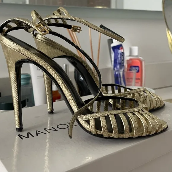 Pierre Hardy Gold High Heeled Sandals