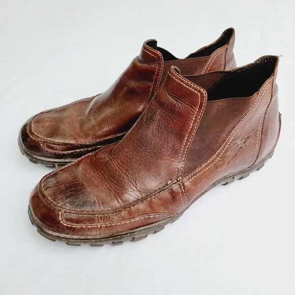 Pikolinos Men's Brown Leather Slip-on Chelsea-style Ankle Boots - 42 (US 8.5/9)