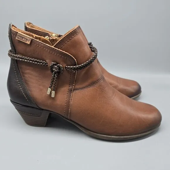 Pikolinos Rotterdam Boots Women's 41 / 10 Brown Leather Comfort Ankle Booties