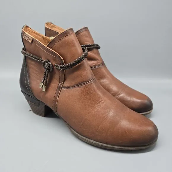 Pikolinos Rotterdam Boots Women's 41 / 10 Brown Leather Comfort Ankle Booties