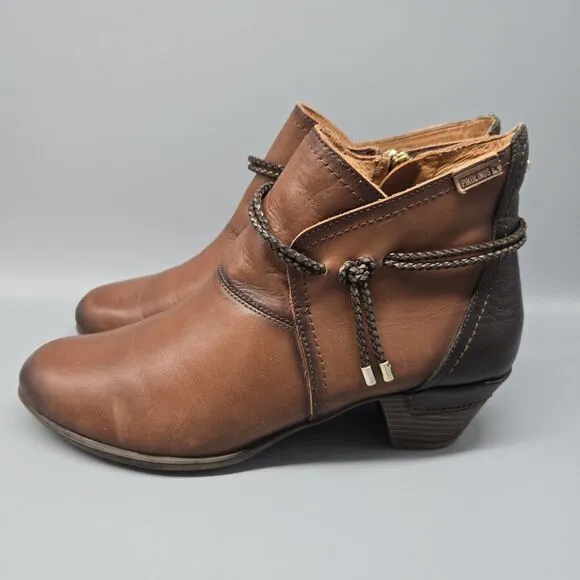Pikolinos Rotterdam Boots Women's 41 / 10 Brown Leather Comfort Ankle Booties