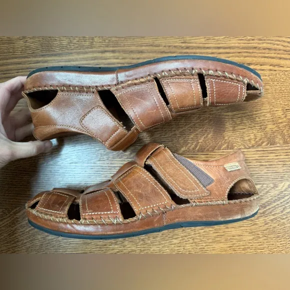 PIKOLINOS Tarifa Woven Sandals Fisherman Leather Classic Preppy Coastal Brown 42