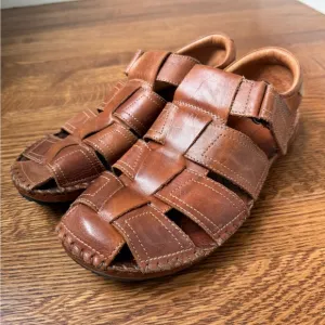 PIKOLINOS Tarifa Woven Sandals Fisherman Leather Classic Preppy Coastal Brown 42