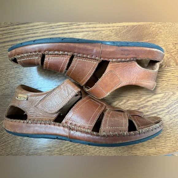PIKOLINOS Tarifa Woven Sandals Fisherman Leather Classic Preppy Coastal Brown 42