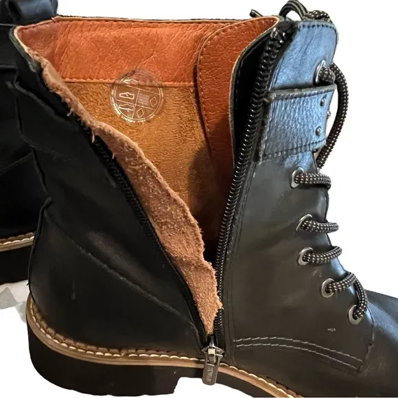 Pikolinos Vicar Combat women’s black leather boots size 39