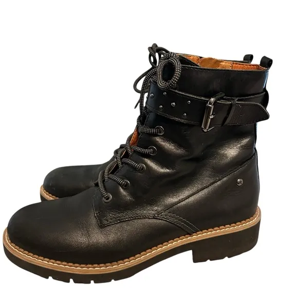 Pikolinos Vicar Combat women’s black leather boots size 39