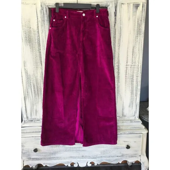 Pilcro The Madi Front-Slit Corduroy Skirt - Size 10