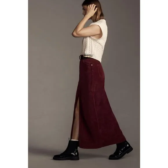 Pilcro The Madi Front-Slit Corduroy Skirt - Size 10