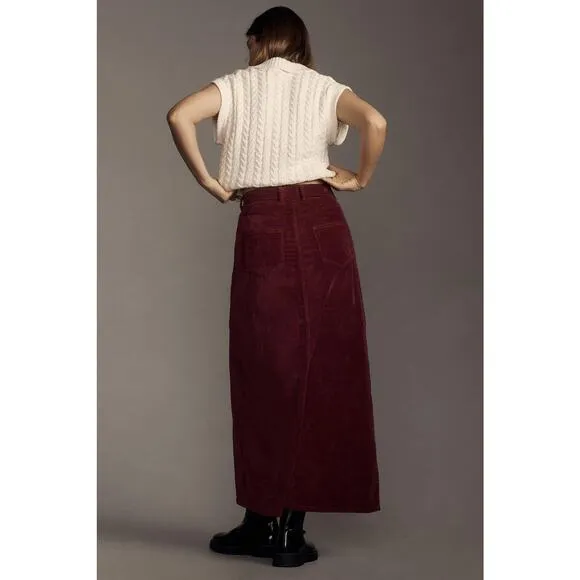 Pilcro The Madi Front-Slit Corduroy Skirt - Size 10