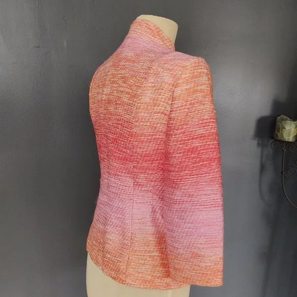 Pink and orange ombre 3/4 sleeve jacket