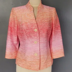 Pink and orange ombre 3/4 sleeve jacket