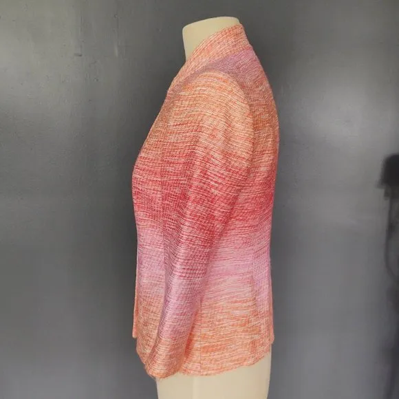 Pink and orange ombre 3/4 sleeve jacket