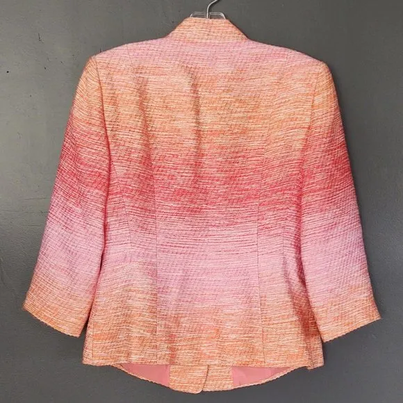 Pink and orange ombre 3/4 sleeve jacket