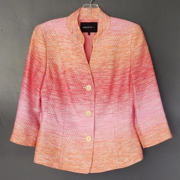 Pink and orange ombre 3/4 sleeve jacket